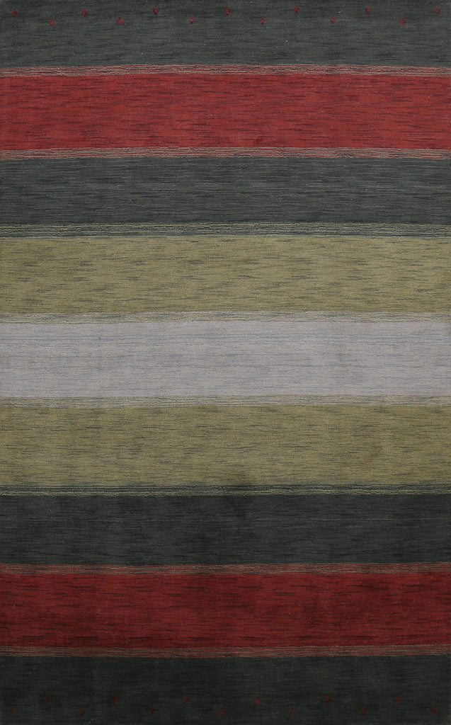 All-Over Striped Gabbeh Oriental Area Rug 7x10