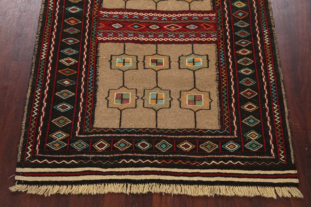 Tribal Sumak Kilim Hand-Woven Persian Area Rug 4x6