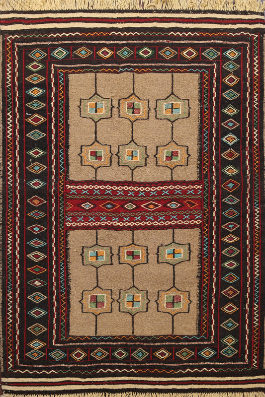 Tribal Sumak Kilim Hand-Woven Persian Area Rug 4x6