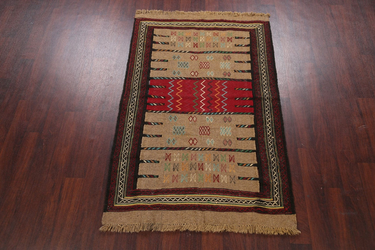 Tribal Sumak Kilim Hand-Woven Persian Area Rug 4x6