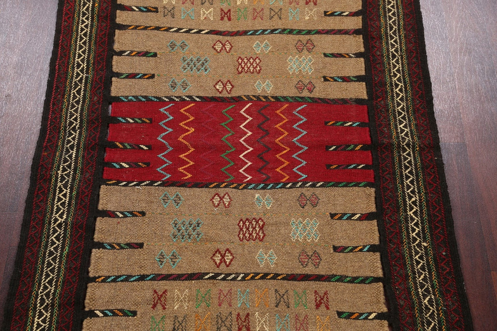 Tribal Sumak Kilim Hand-Woven Persian Area Rug 4x6