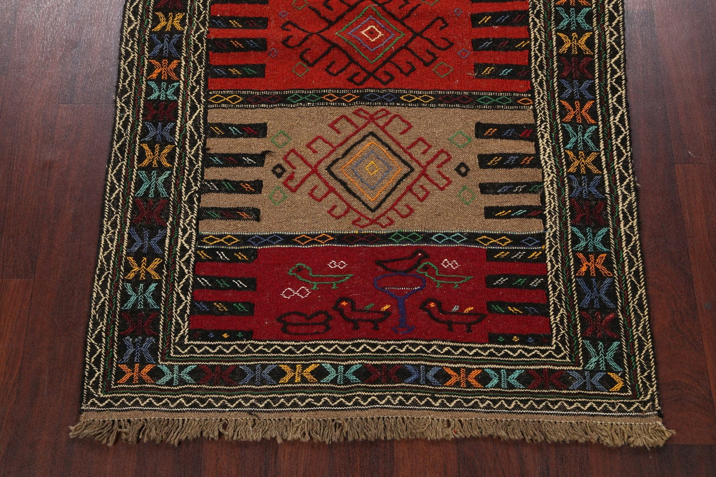 Tribal Sumak Kilim Hand-Woven Persian Area Rug 4x6