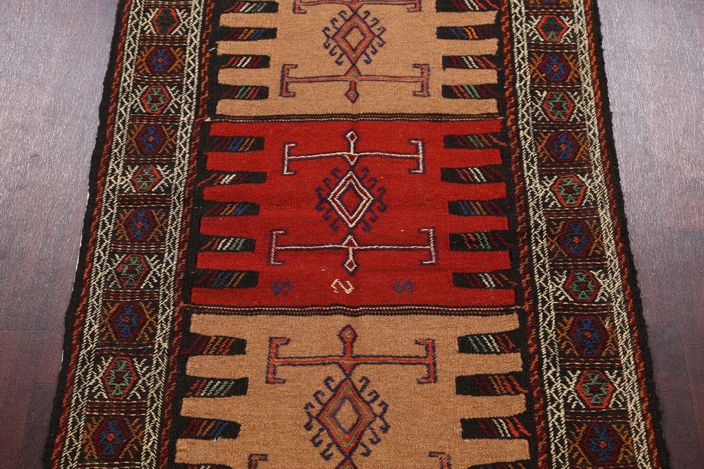 Tribal Sumak Kilim Hand-Woven Persian Area Rug 3x6