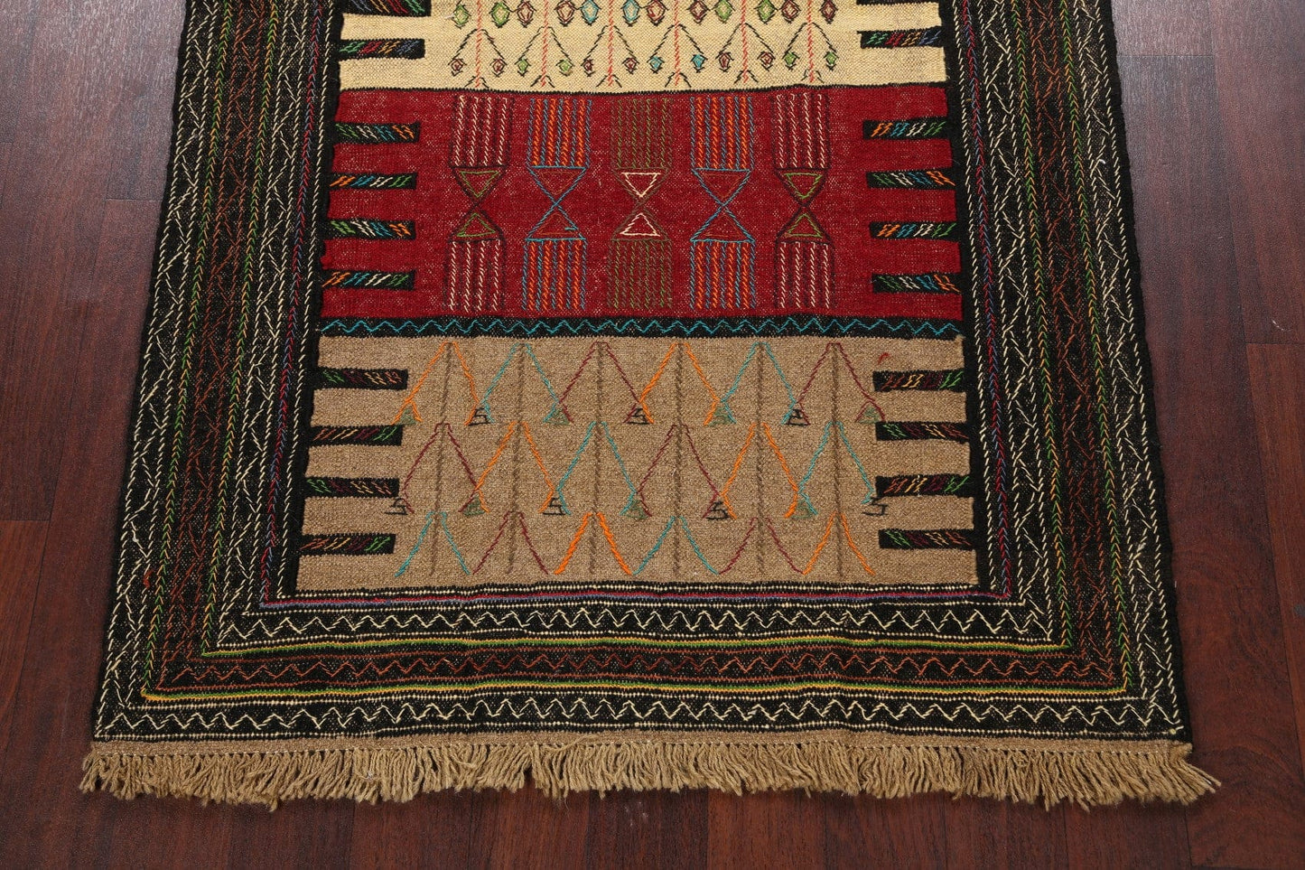 Tribal Sumak Kilim Hand-Woven Persian Area Rug 4x6