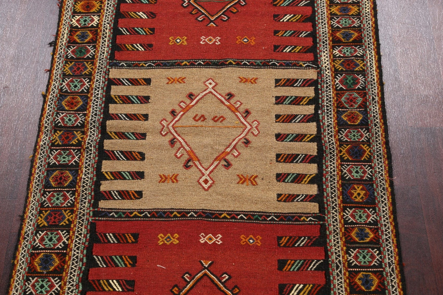 Tribal Sumak Kilim Hand-Woven Persian Area Rug 3x6