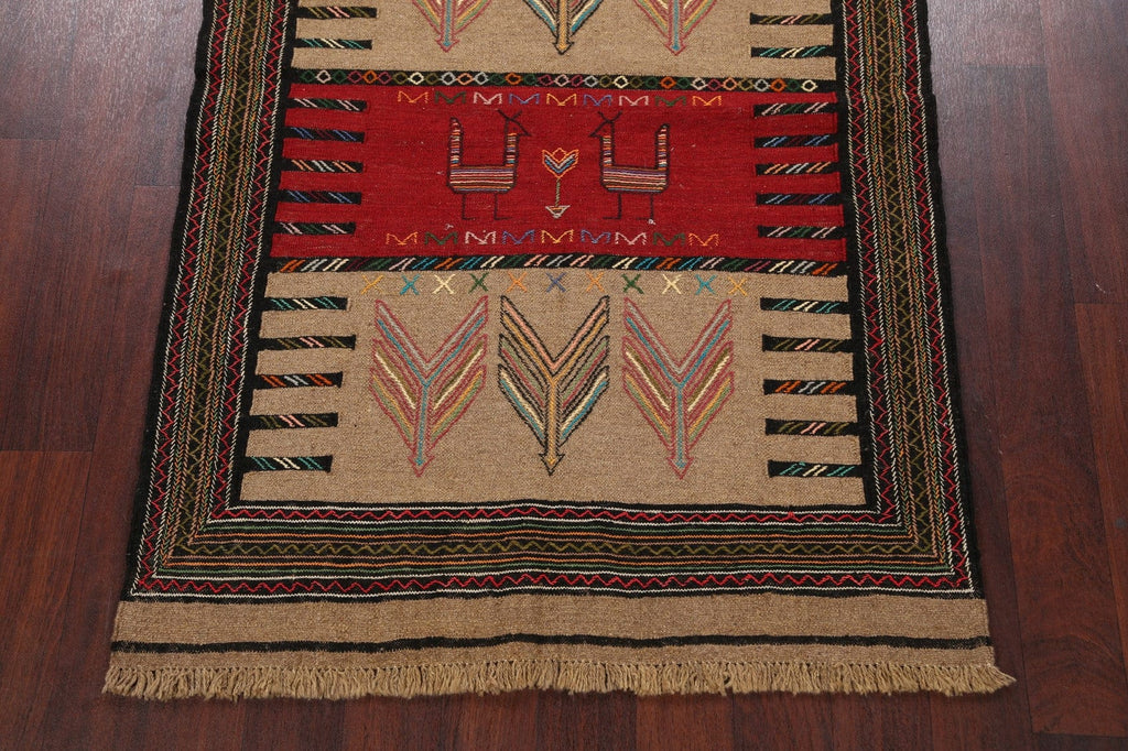 Tribal Sumak Kilim Persian Area Rug 4x6