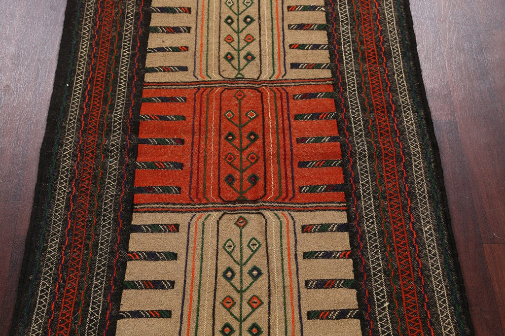 Tribal Sumak Kilim Hand-Woven Persian Area Rug 4x6