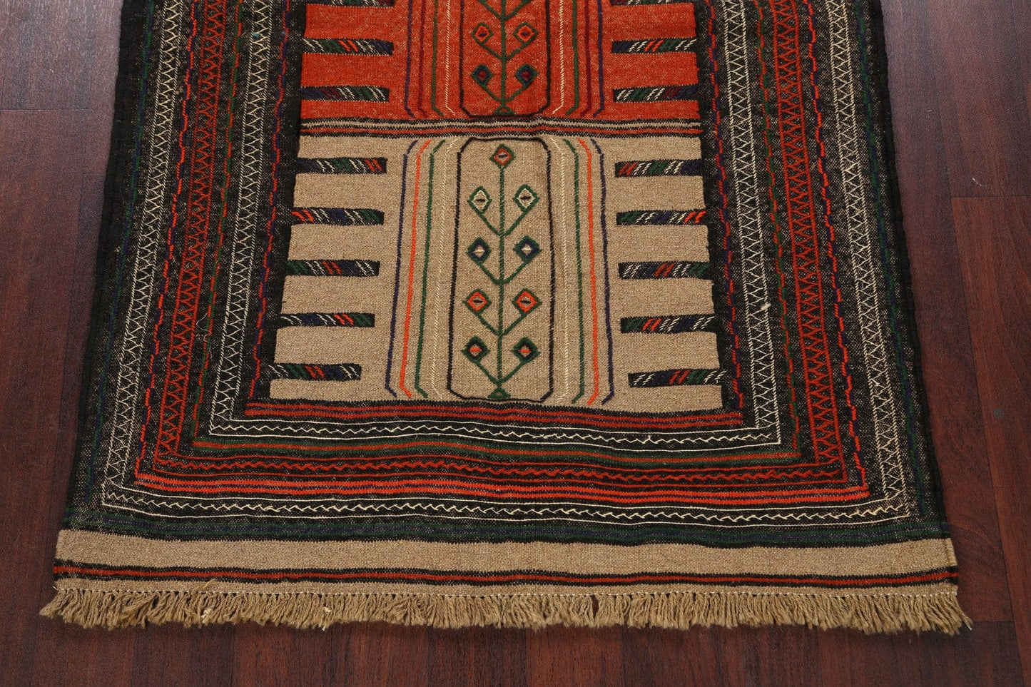 Tribal Sumak Kilim Hand-Woven Persian Area Rug 4x6