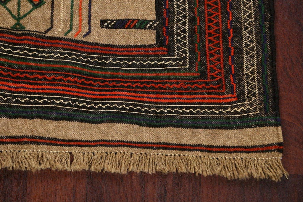 Tribal Sumak Kilim Hand-Woven Persian Area Rug 4x6