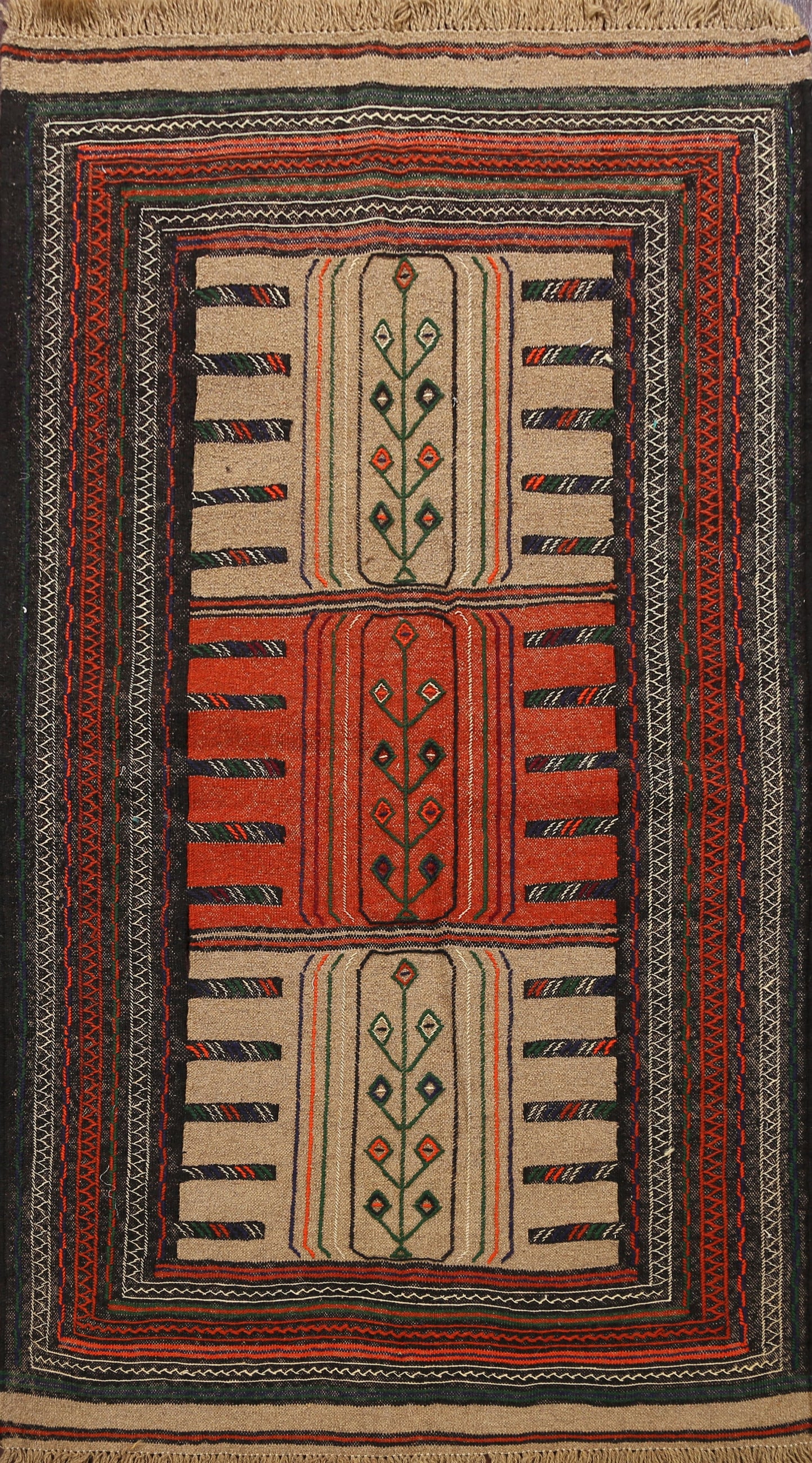 Tribal Sumak Kilim Hand-Woven Persian Area Rug 4x6