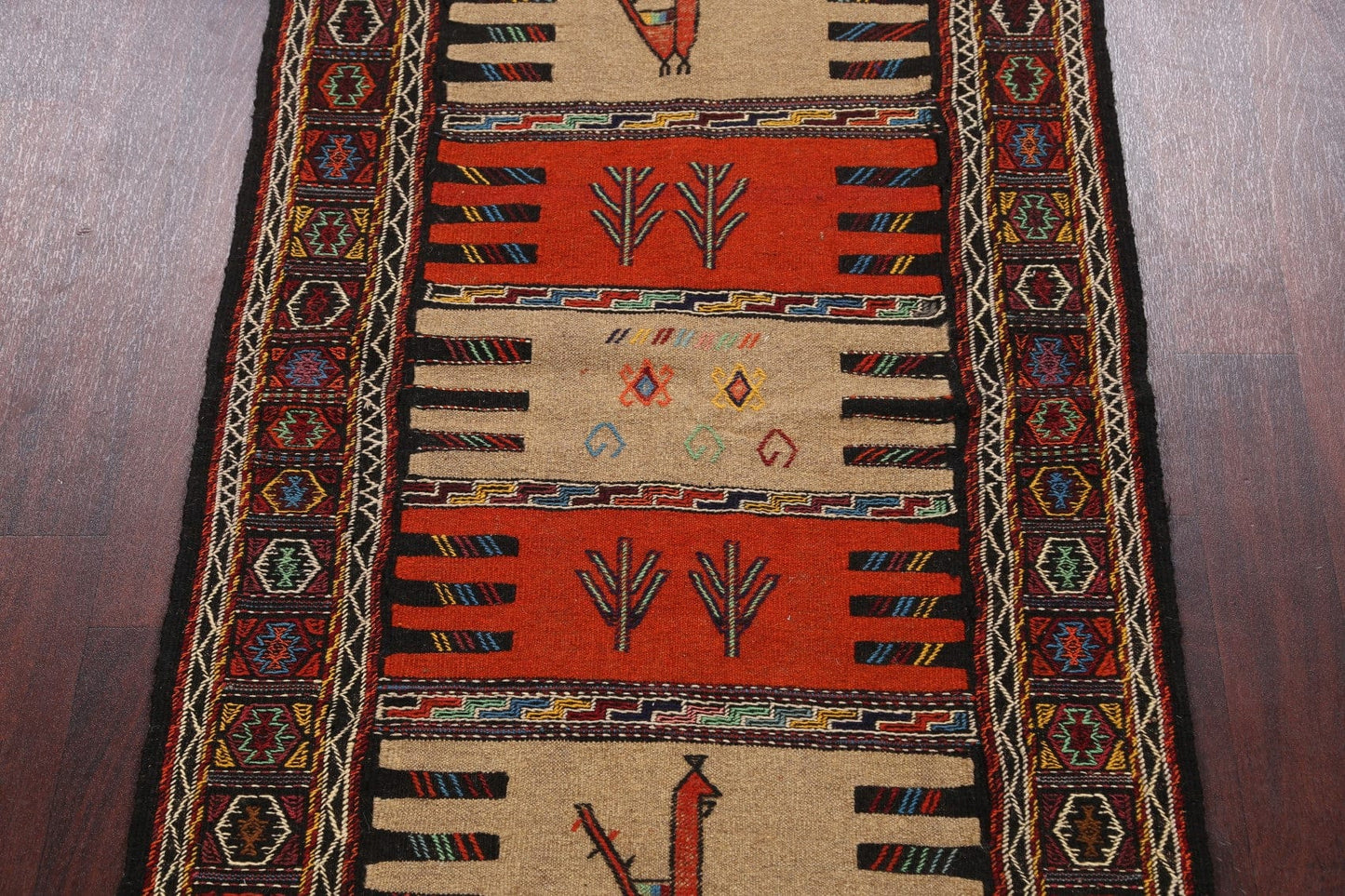 Tribal Sumak Kilim Hand-Woven Persian Area Rug 3x6