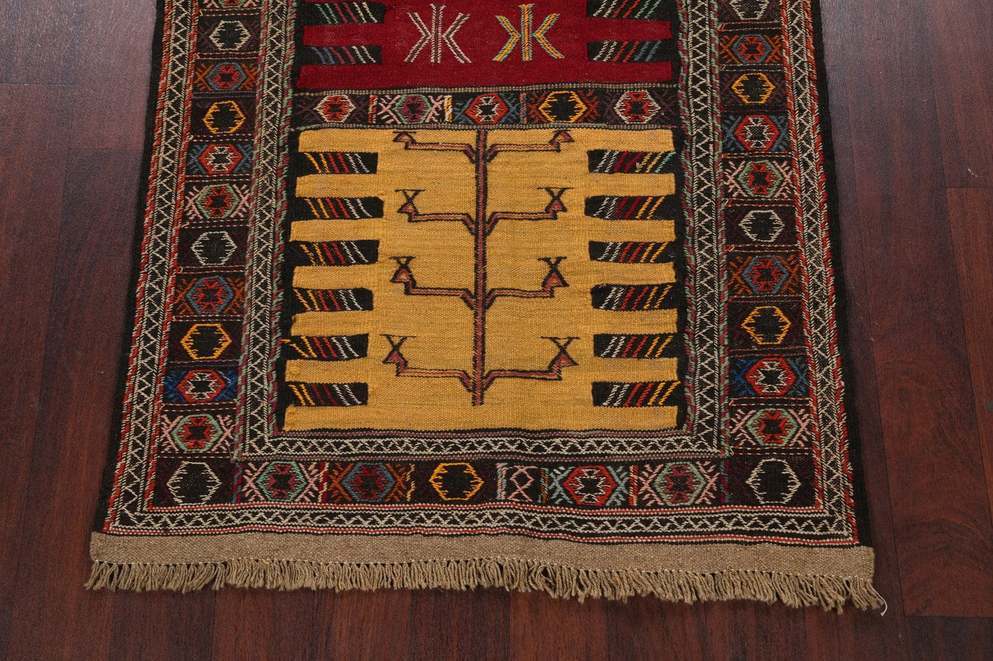 Tribal Sumak Kilim Hand-Woven Persian Area Rug 3x6