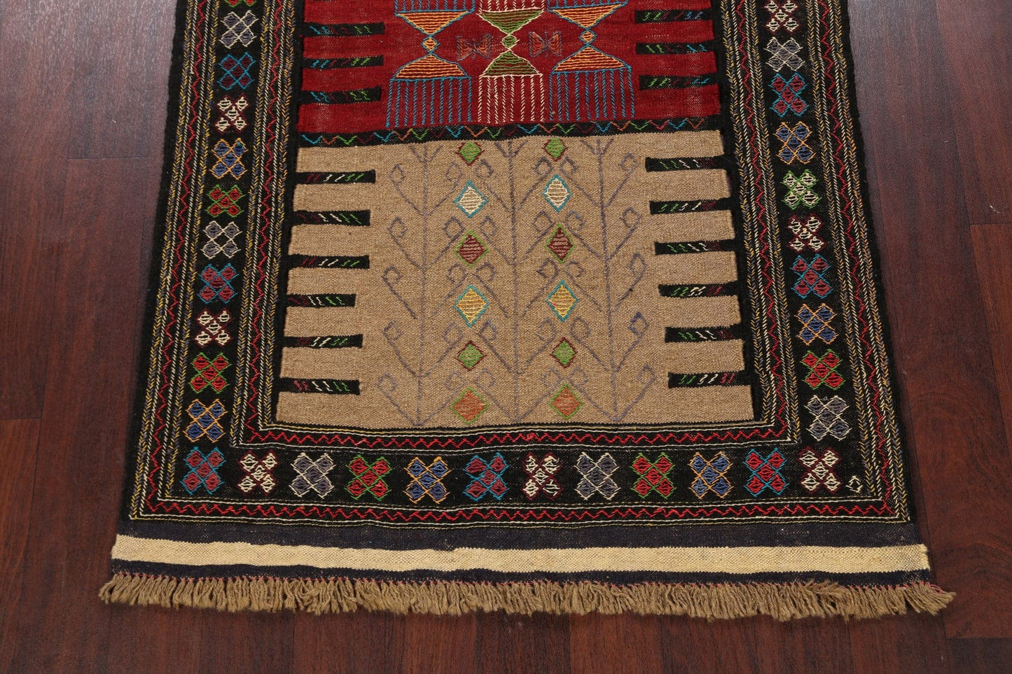 Tribal Sumak Kilim Hand-Woven Persian Area Rug 4x6