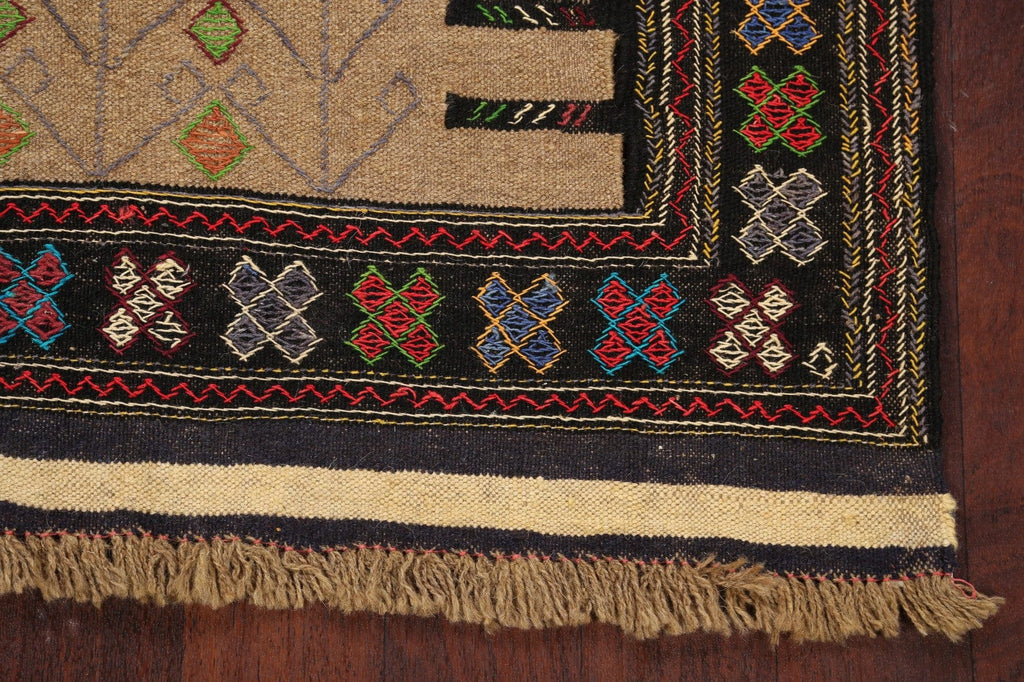 Tribal Sumak Kilim Hand-Woven Persian Area Rug 4x6