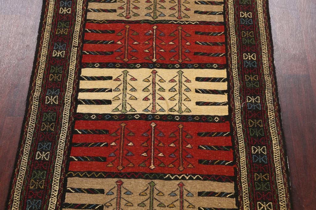 Tribal Sumak Kilim Hand-Woven Persian Area Rug 4x6