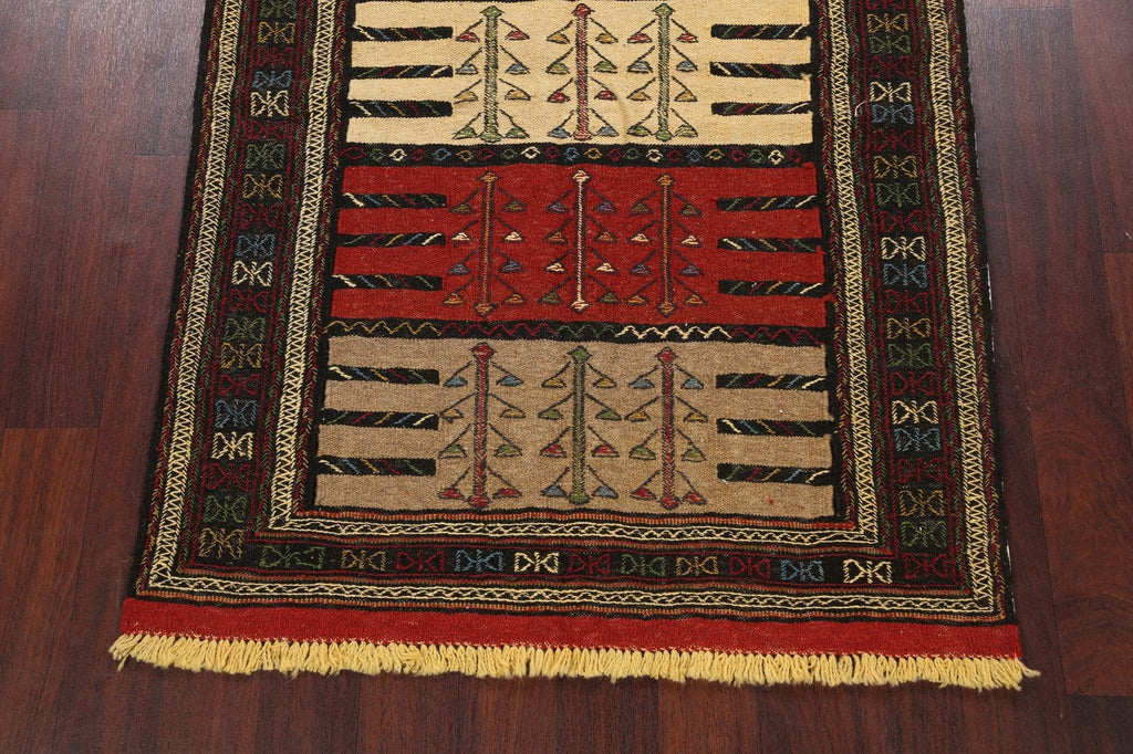 Tribal Sumak Kilim Hand-Woven Persian Area Rug 4x6