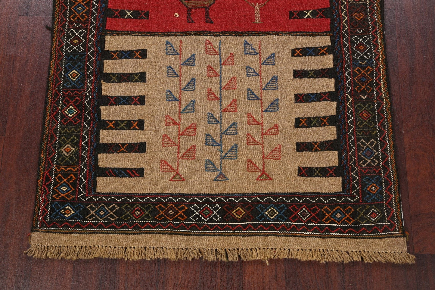 Tribal Sumak Kilim Hand-Woven Persian Area Rug 4x6