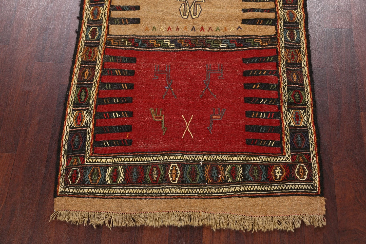 Tribal Sumak Kilim Hand-Woven Persian Area Rug 3x6