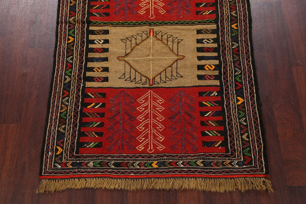 Tribal Sumak Kilim Hand-Woven Persian Area Rug 4x6