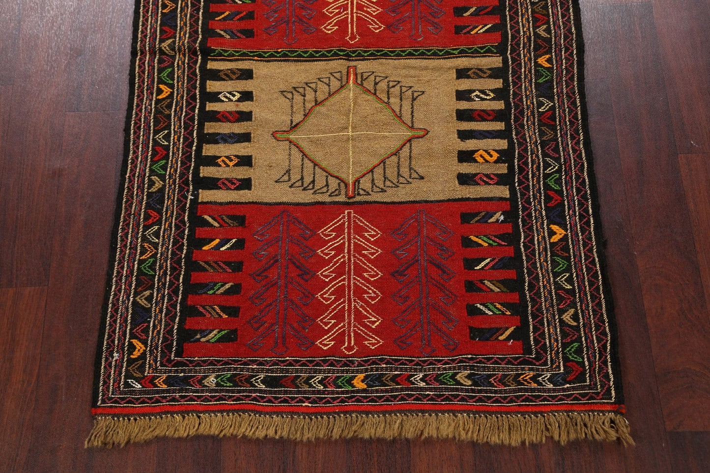 Tribal Sumak Kilim Hand-Woven Persian Area Rug 4x6