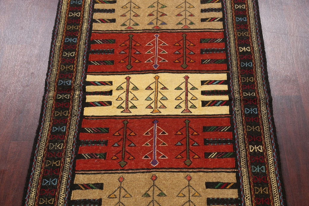 Tribal Sumak Kilim Hand-Woven Persian Area Rug 4x6