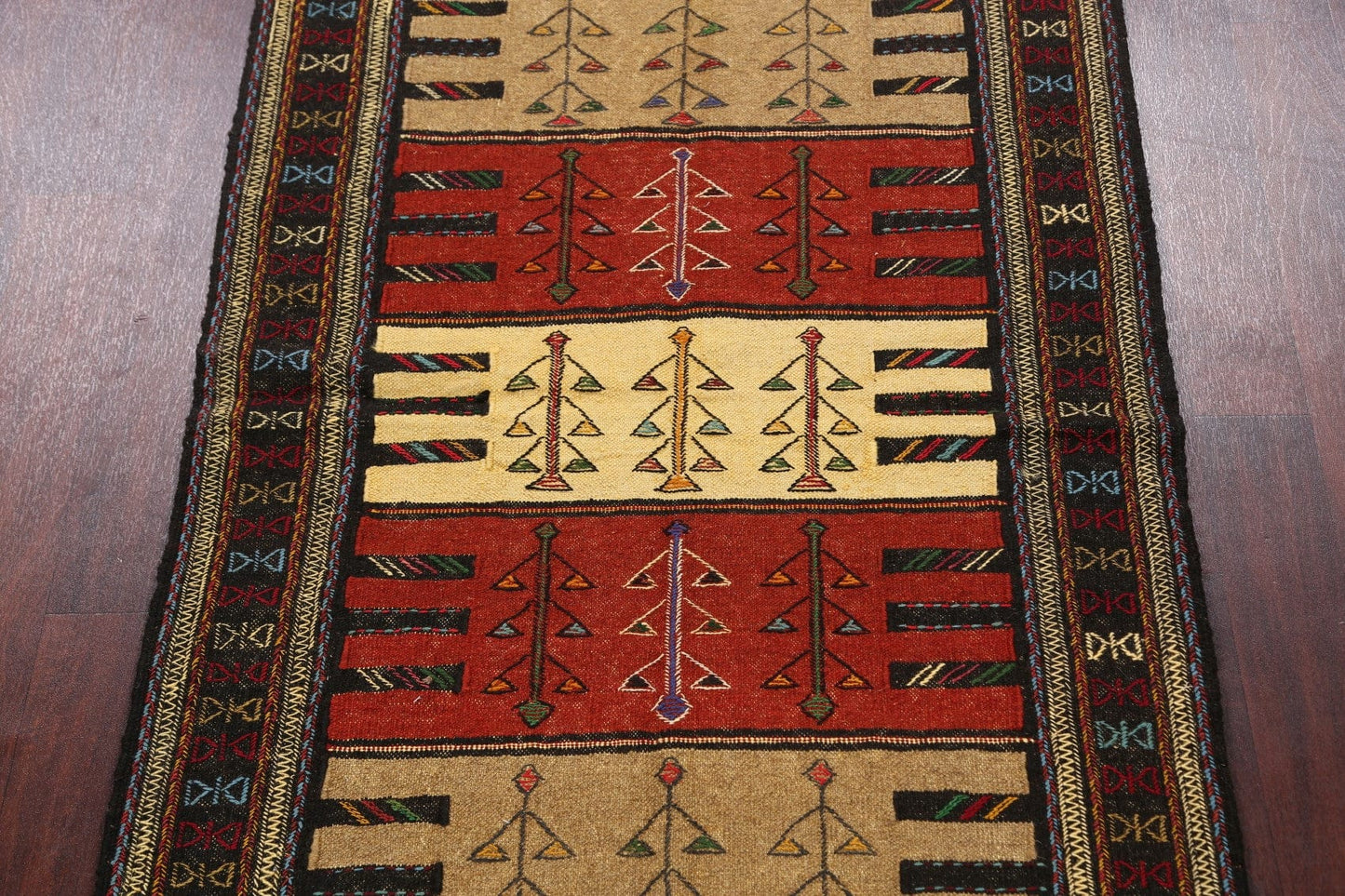 Tribal Sumak Kilim Hand-Woven Persian Area Rug 4x6