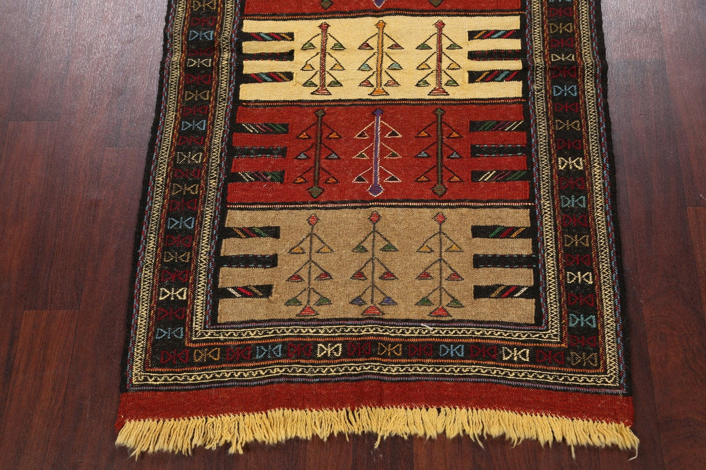 Tribal Sumak Kilim Hand-Woven Persian Area Rug 4x6