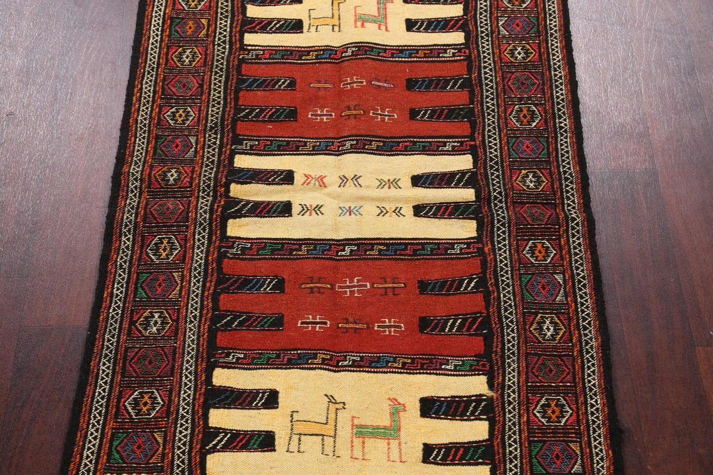 Tribal Sumak Kilim Hand-Woven Persian Area Rug 3x6