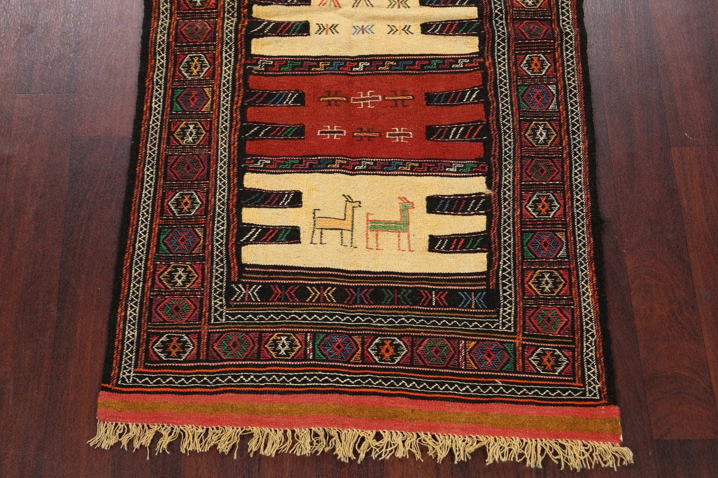 Tribal Sumak Kilim Hand-Woven Persian Area Rug 3x6