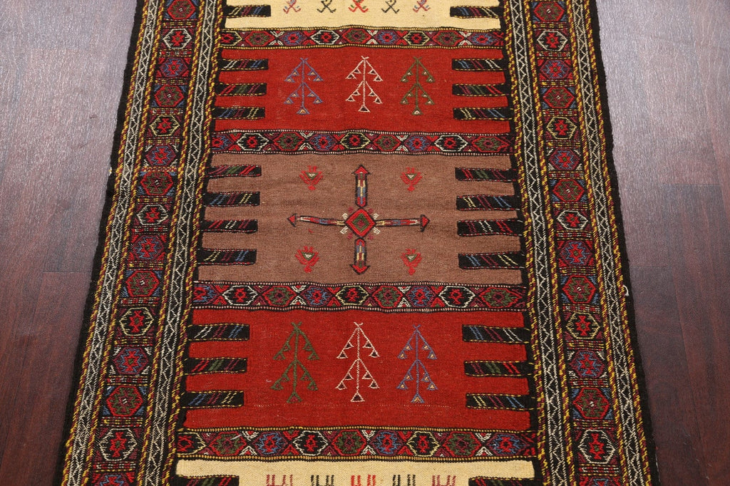 Tribal Sumak Kilim Hand-Woven Persian Area Rug 4x6