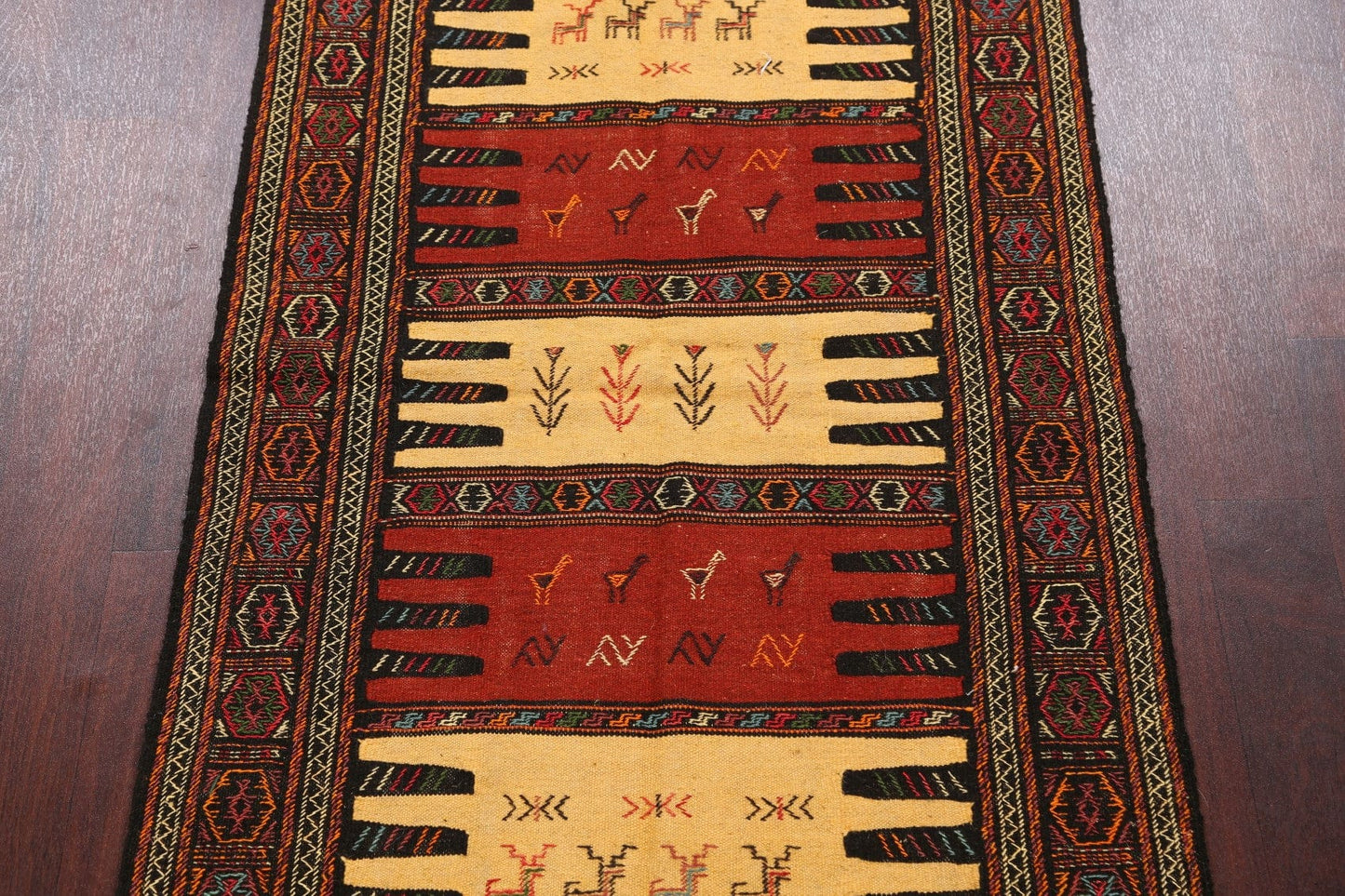 Tribal Sumak Kilim Hand-Woven Persian Area Rug 3x6