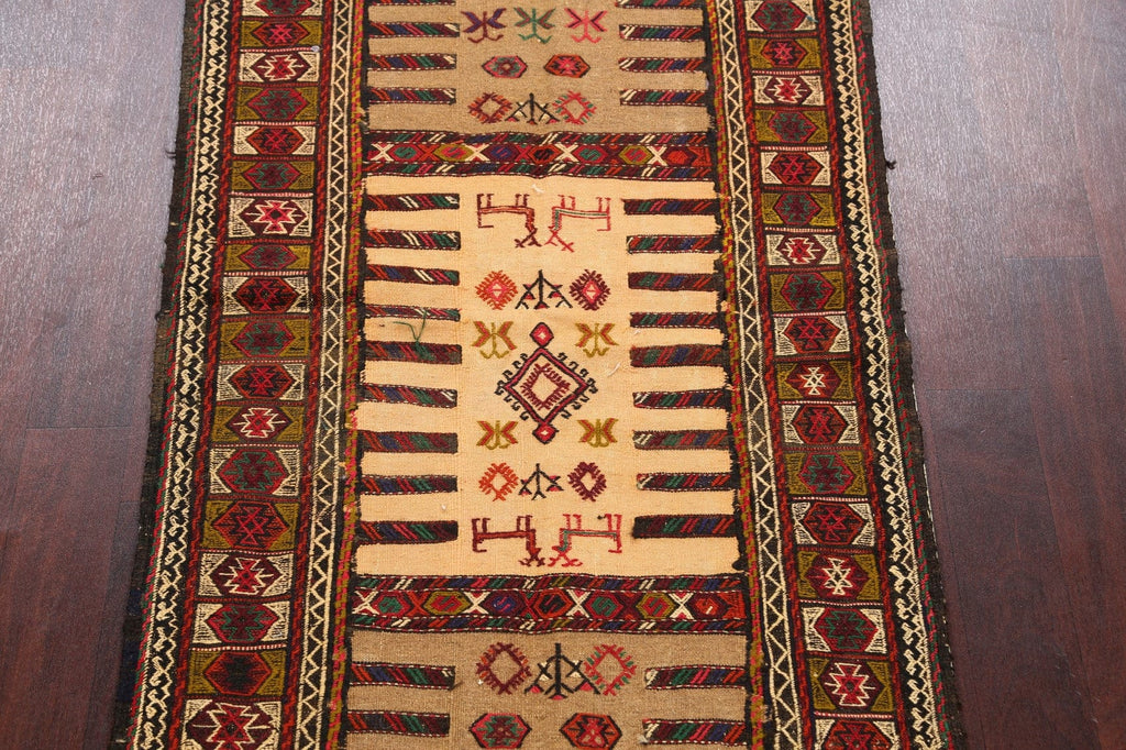 Tribal Sumak Kilim Hand-Woven Persian Area Rug 3x6