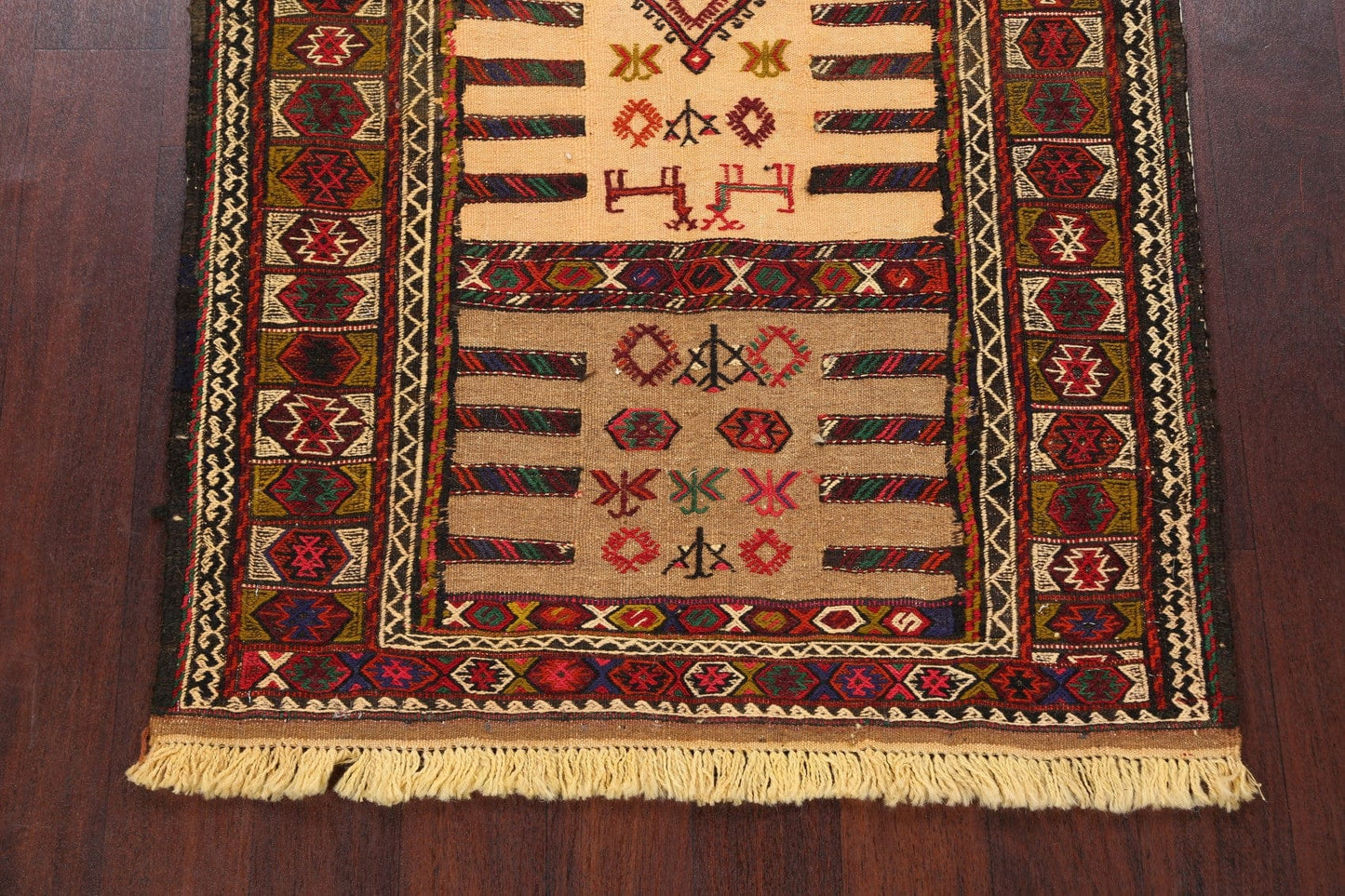 Tribal Sumak Kilim Hand-Woven Persian Area Rug 3x6