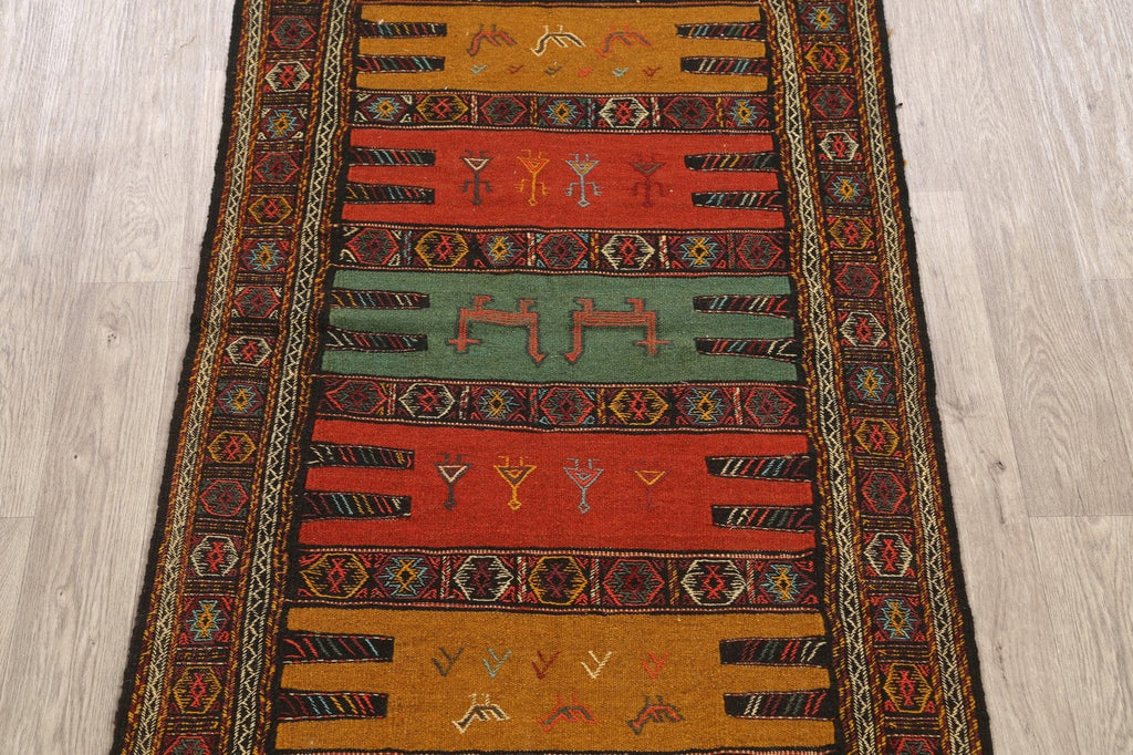 Tribal Sumak Kilim Hand-Woven Persian Area Rug 3x6