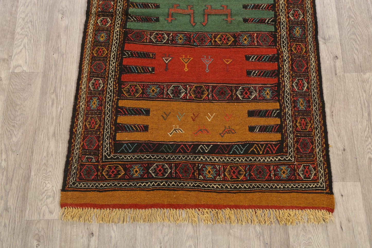 Tribal Sumak Kilim Hand-Woven Persian Area Rug 3x6