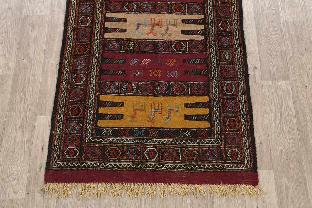 Tribal Sumak Kilim Hand-Woven Persian Area Rug 3x6