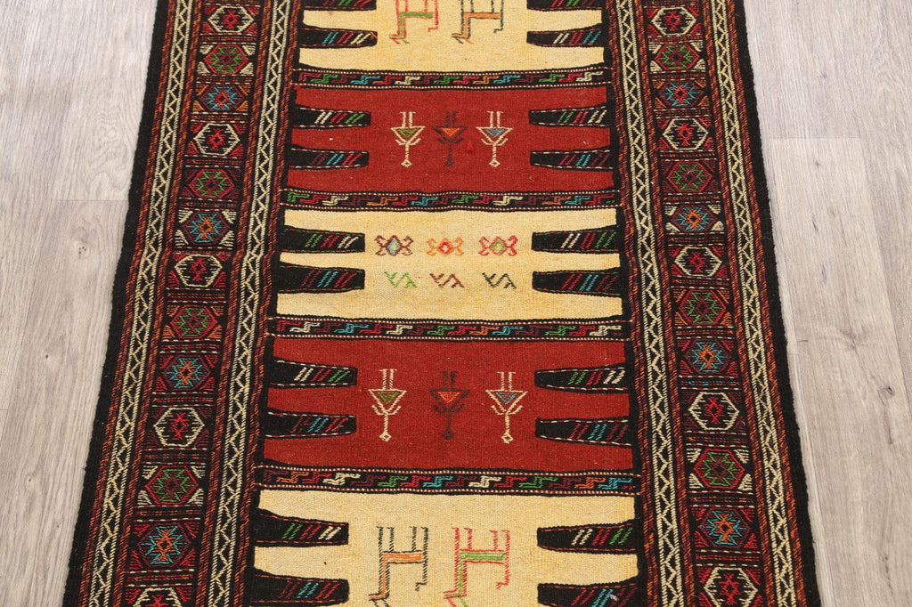 Tribal Sumak Kilim Hand-Woven Persian Area Rug 3x6