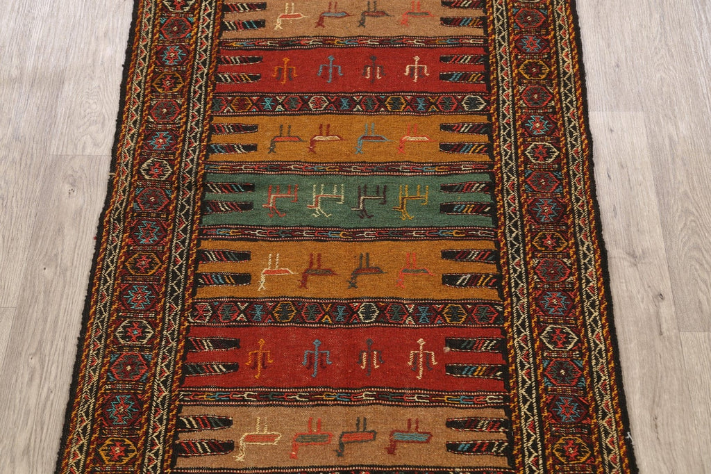 Tribal Sumak Kilim Hand-Woven Persian Area Rug 3x6