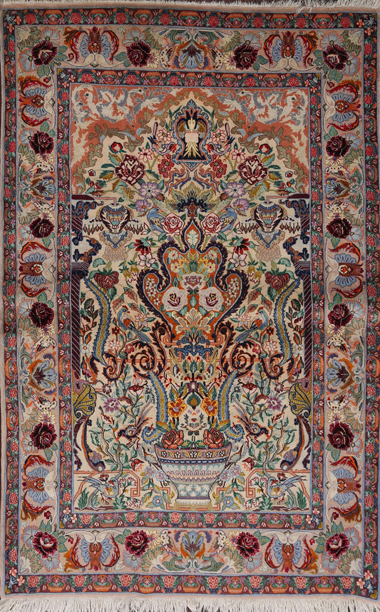 Masterpiece Silk Isfahan Persian Area Rug 4x6