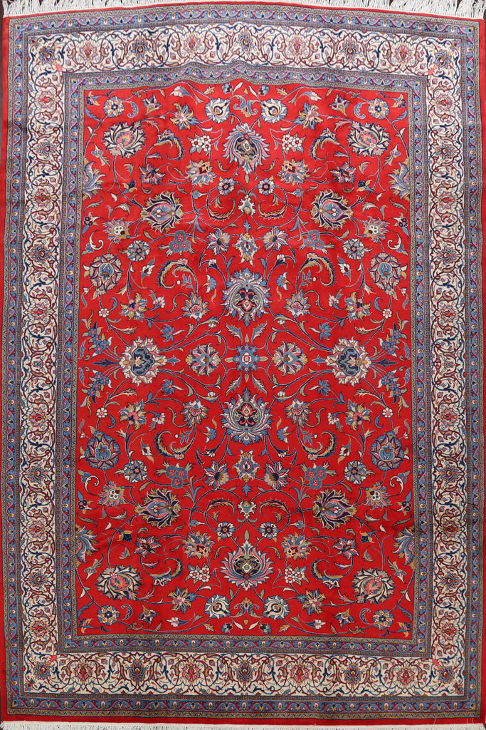 Floral Red Sarouk Persian Area Rug 10x13