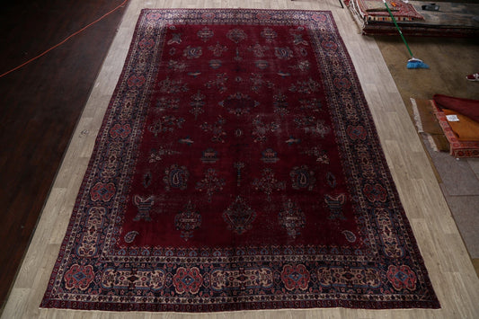 Pre-1900 Antique Large Sarouk Persian Area Rug 11x16