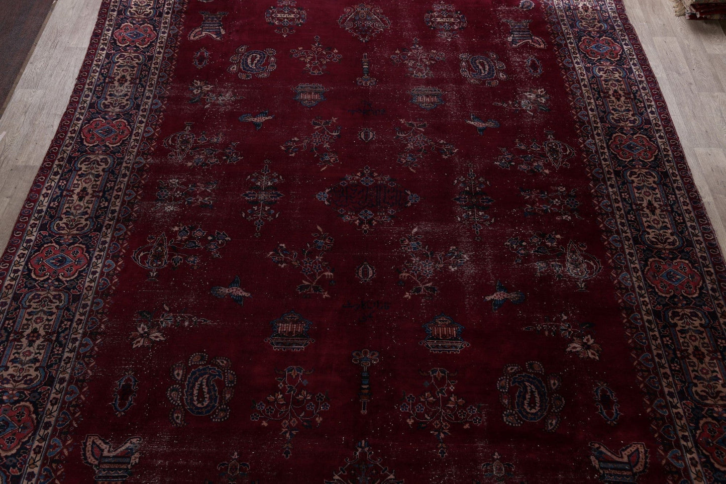 Pre-1900 Antique Large Sarouk Persian Area Rug 11x16