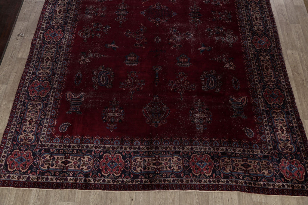 Pre-1900 Antique Large Sarouk Persian Area Rug 11x16