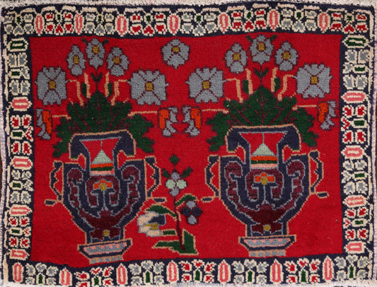 Vintage Red Hamedan Persian Area Rug 2x2