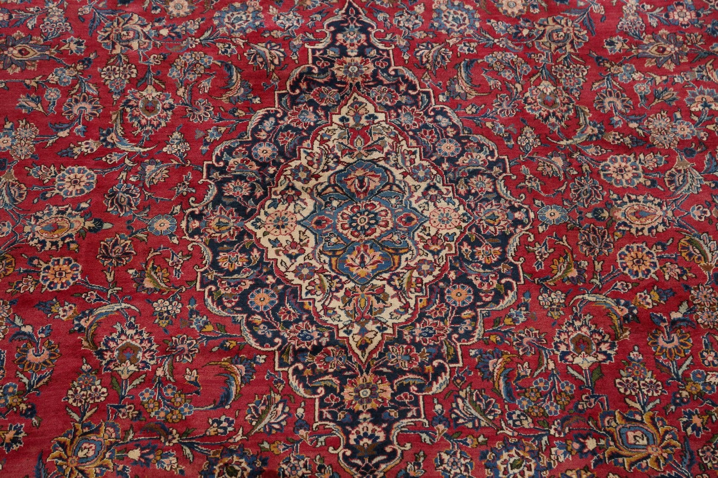 Antique 100% Vegetable Dye Kashan Persian Area Rug 10x15