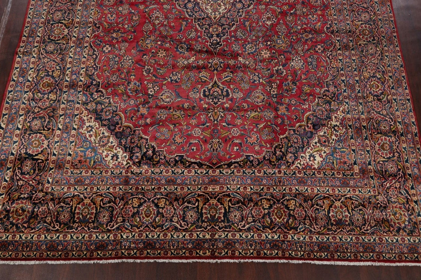 Antique 100% Vegetable Dye Kashan Persian Area Rug 10x15