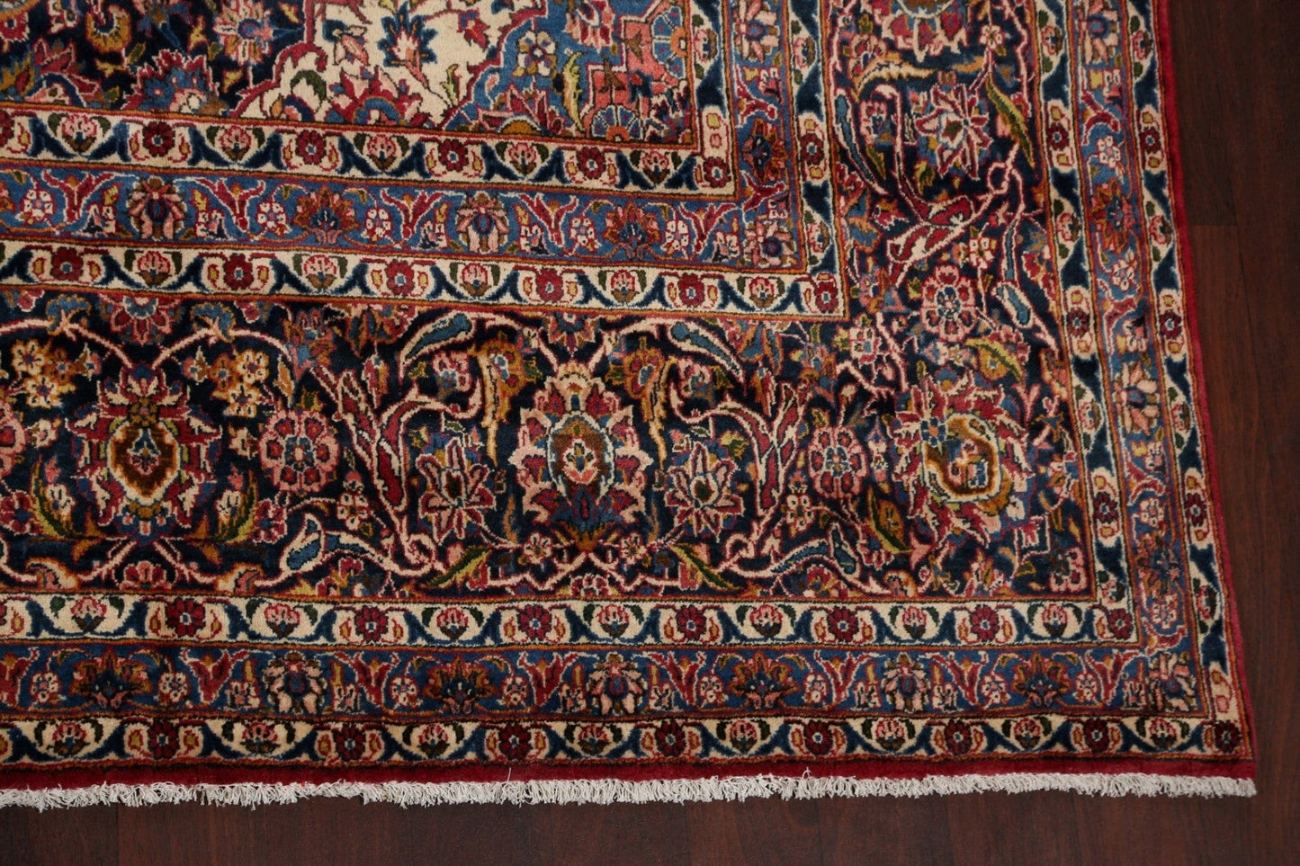 Antique 100% Vegetable Dye Kashan Persian Area Rug 10x15