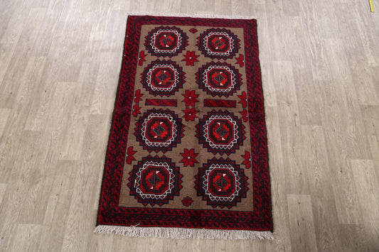 Geometric Balouch Afghan Area Rug 3x5