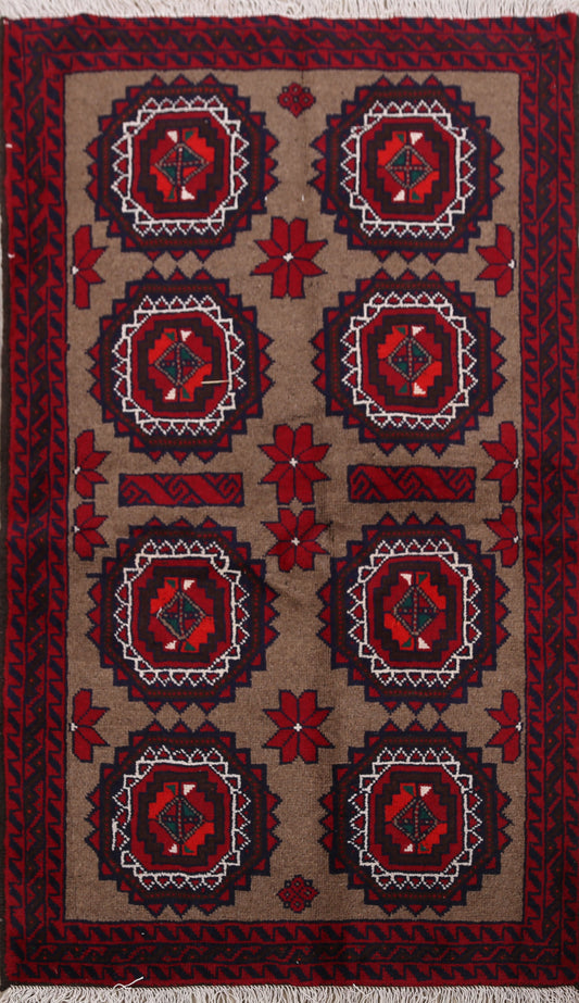 Geometric Balouch Afghan Area Rug 3x5