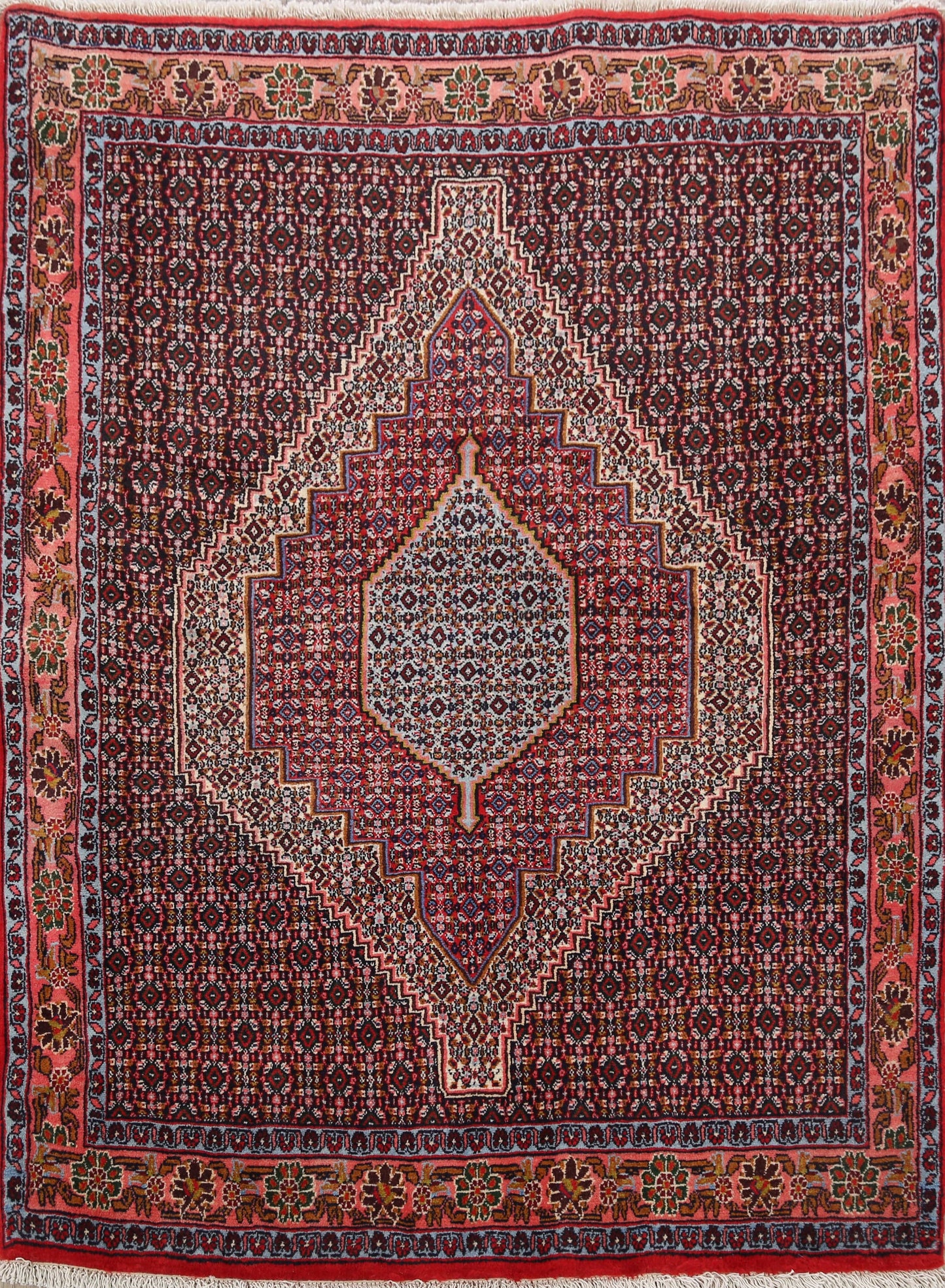 Geometric Bidjar Persian Area Rug 4x5